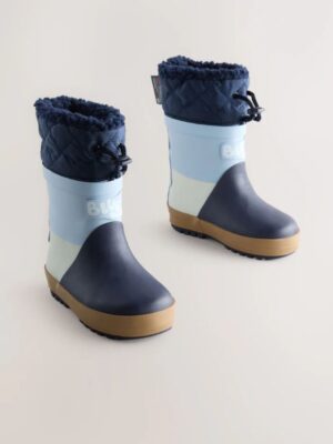 Blue Colourblock Bluey Thermal Thinsulate™ Lined Cuff Wellies