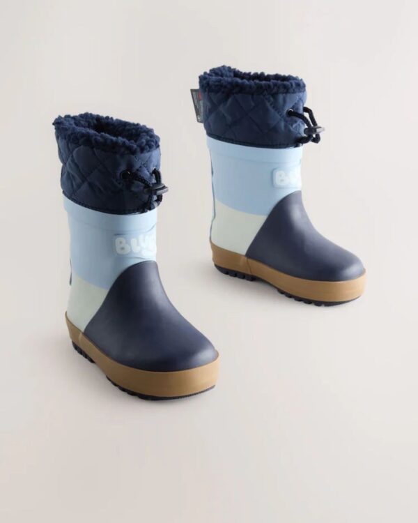Blue Colourblock Bluey Thermal Thinsulate™ Lined Cuff Wellies