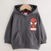 Black Marvel Zip Through Hoodie
