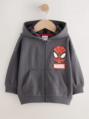 Black Marvel Zip Through Hoodie