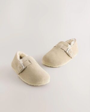 Tan Brown Leather Clog Shoes