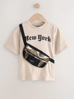 Stone/Camo Bag Pocket Short Sleeve T-Shirt