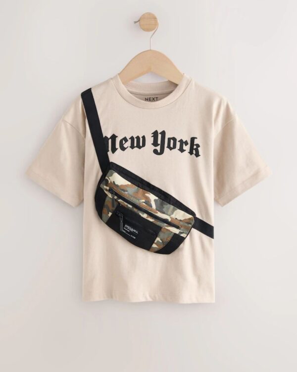 Stone/Camo Bag Pocket Short Sleeve T-Shirt