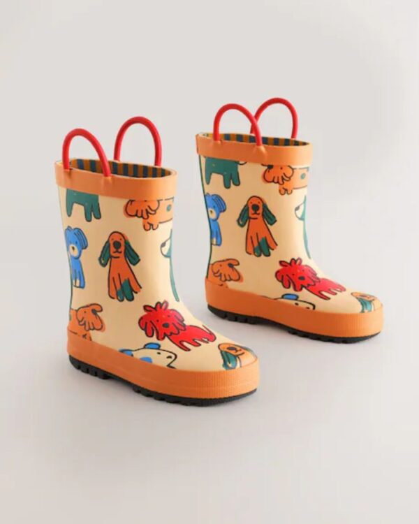 Orange Dog Handle Pull On Wellies