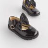 Black Standard Fit (F) Chunky Bow Mary Jane Shoes