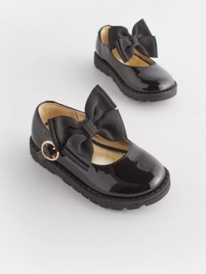 Black Standard Fit (F) Chunky Bow Mary Jane Shoes
