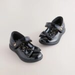 Black Patent Wide Fit (G) Bow Mary Jane School Shoes
