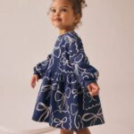 Navy Bow Sweat Dress
