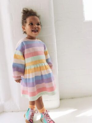 Rainbow Striped Sweat Dress