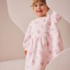 Cream Floral Sweat Dress