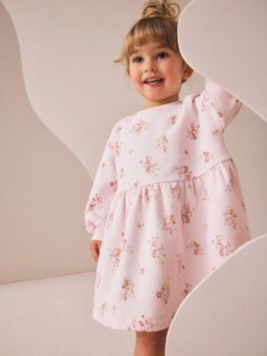 Cream Floral Sweat Dress