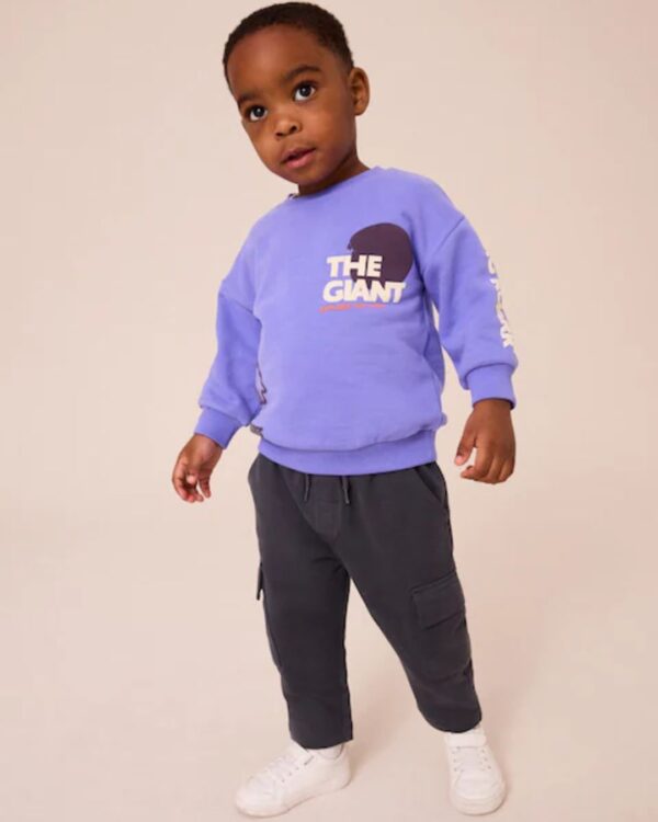 Lilac Purple Sweatshirt and Utility Joggers 2 Piece Set