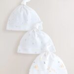 White Baby Tie Top Hats 3 Pack
