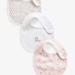 Pink Baby 100% Cotton Bibs 3 Pack