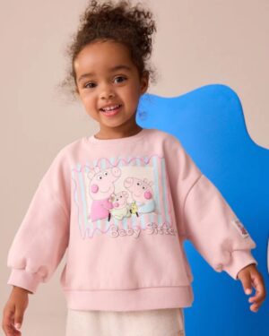 Pink Peppa Pig & Evie Pig Crew Neck Sweatshirt