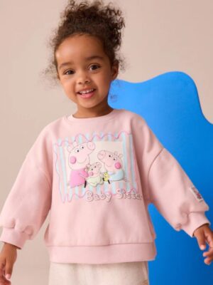 Pink Peppa Pig & Evie Pig Crew Neck Sweatshirt