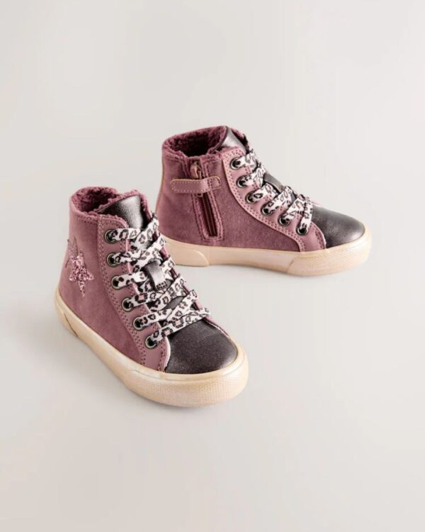 Purple Standard Fit (F) Star High Top Trainers