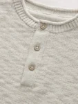 Neutral Knitted Henley Jumper