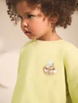 Lime Green Apple Character Crew Neck Sweatshirt