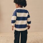 White/Blue Stripe Bluey Crew Neck Cotton Sweatshirt