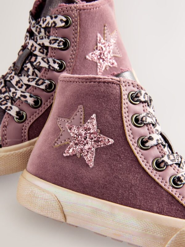 Purple Standard Fit (F) Star High Top Trainers