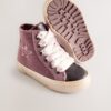 Purple Standard Fit (F) Star High Top Trainers