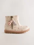 Neutral Floral Standard Fit (F) Chelsea Zip Tassel Ankle Boots