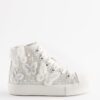 Butterfly Glitter Lace-Up High Top Trainers