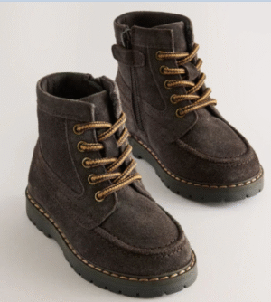 Chocolate Brown Suede Lace-Up Boots