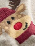 Neutral/Grey Reindeer Knitted Christmas Jumper