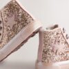 Gold Wide Fit (G) Star High Top Trainers