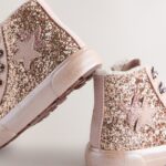 Gold Wide Fit (G) Star High Top Trainers