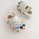Neutral Mickey Warm Lined Slippers Clogs