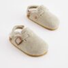 Grey Warm Lined Clog Slippers