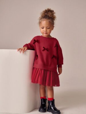 Red Bow Sweat Party Dress