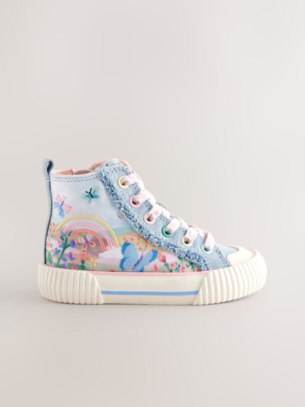 Denim Blue Rainbow Standard Fit (F) High Top