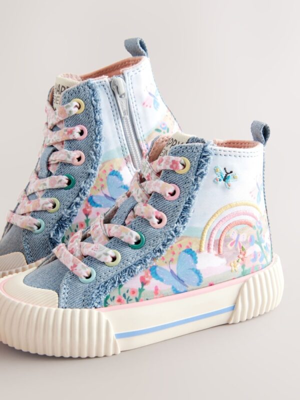 Denim Blue Rainbow Standard Fit (F) High Top