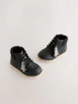 Black Dinosaur Lace-Up Boots