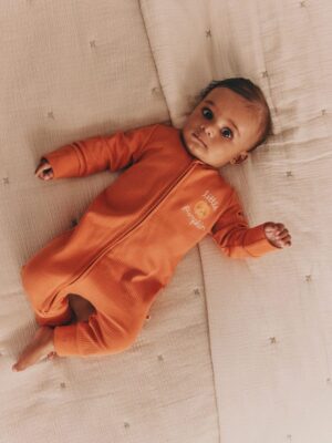 Orange Little Pumpkin Baby Two Way Zip Sleepsuit