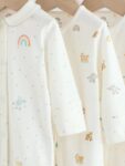 White Ground Sleepsuits 3 Pack