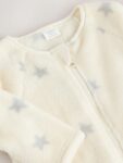 Grey Star Fleece Baby Sleepsuit