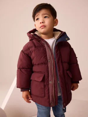 Borg Lined Padded Shower Resistant Coat