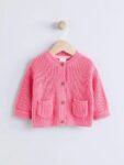 Pink Smile Embroidered Baby Cardigan