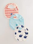 Blue/Red Stripe Nautical Baby Bibs 3 Pack
