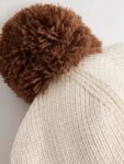Neutral Tonal Baby Knitted Pom Beanie