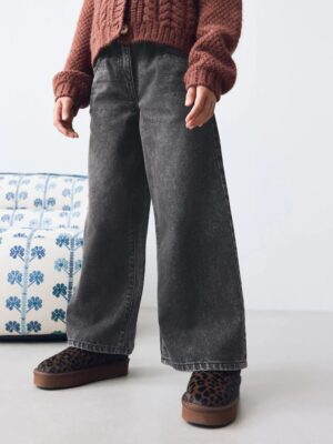 Washed Black Extra Wide Leg Jeans