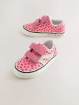 Pink Heart Wide Fit (G) Touch Fastening Trainers