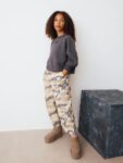 Camouflage Barrel Print Jeans
