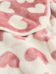 Pink Hearts Fleece Baby Blanket