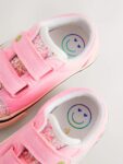 Pink Wide Fit (G) Touch Fastening Trainers